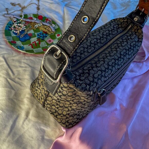 🖤 COACH Signature C Mini Baguette Purse | Y2K Monogram Shoulder Bag 6332 - Picture 6 of 6